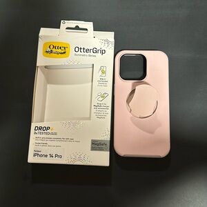 OtterBOX OtterGRIP IPHONE 14 PRO Summetry Series w MagSafe PINK w built in grip